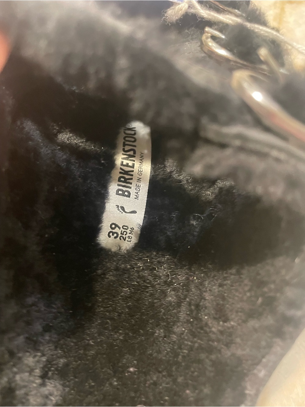 Birkenstock Triple Strap Shearling Sandals in Black - Picture 6 of 6